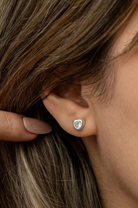 Heliophilia Silver Pendientes de Plata de Ley 925 con Circón
